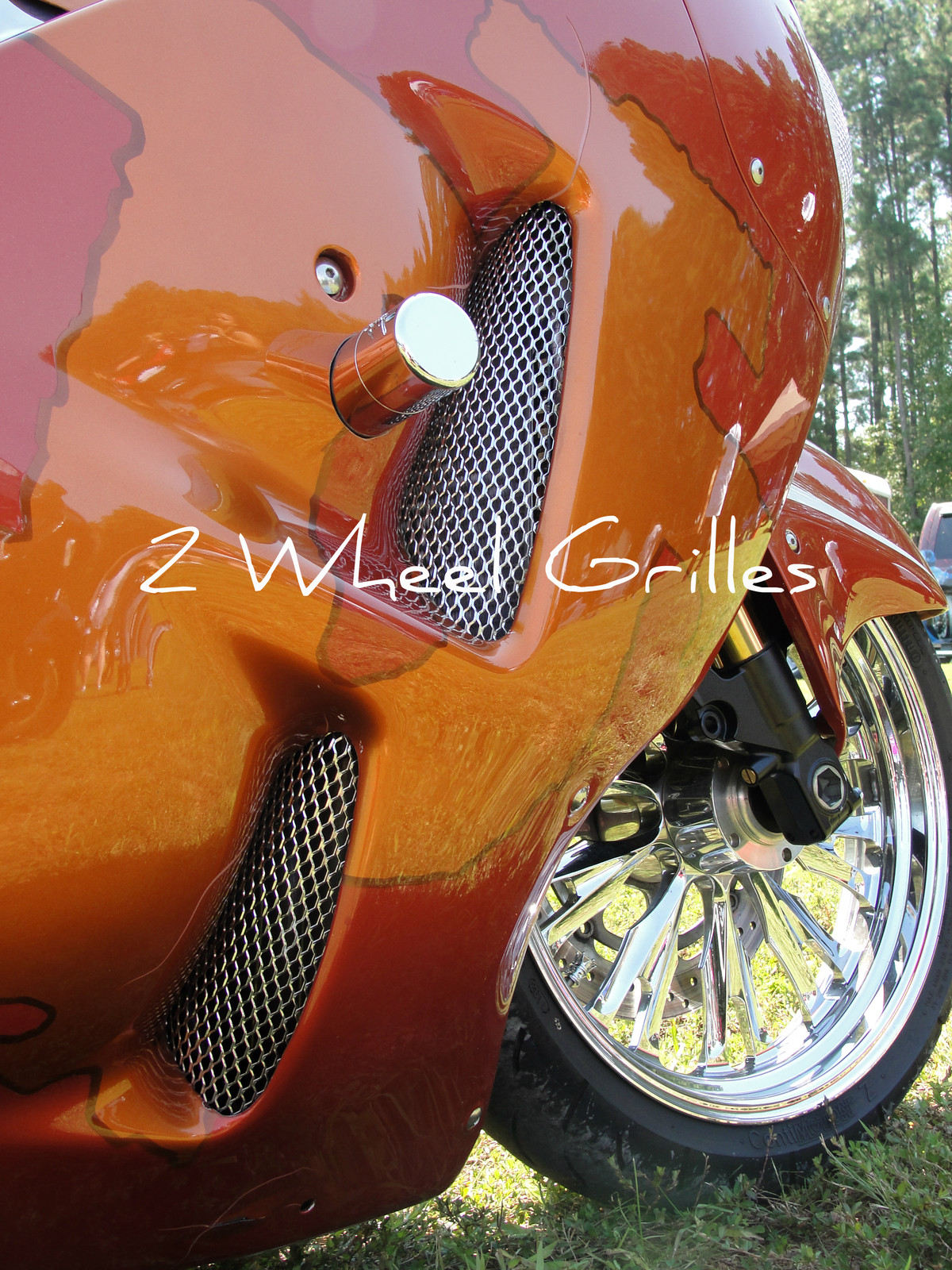 2004 HAYABUSA GSXR 1300 CHROME FAIRING TAIL & NOSE GRILLS SCREENS VENTS MESH
