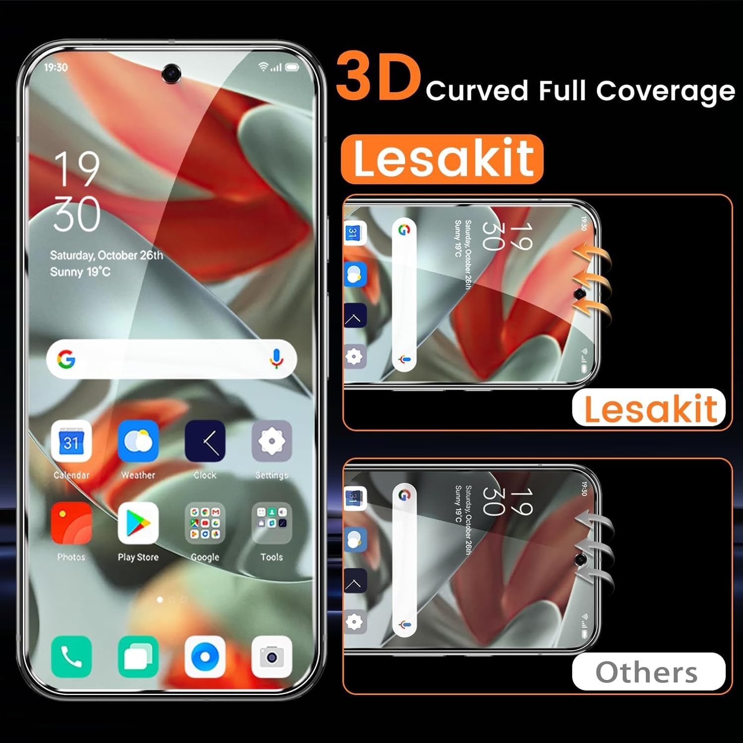 4 Pack For Google Pixel 9 Pro XL Screen Protector with 4 Pack Camera Lens Protec