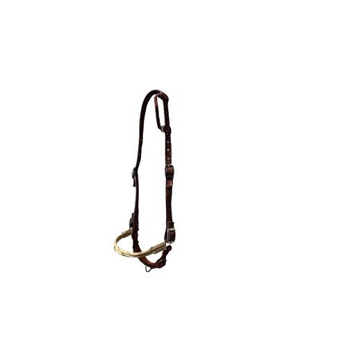 Horse Bosal Hackamore with Nylon Bengal Patern  Headstall and Leather Barbada
