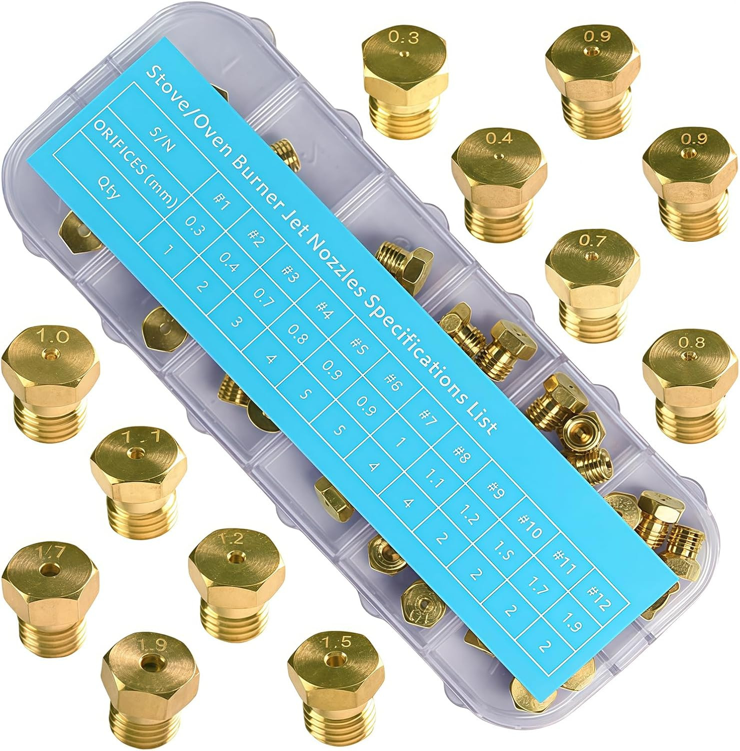 36Pcs Range Stove Oven Orifice Conversion Kit, Propane Lp Natural Gas Brass Jet