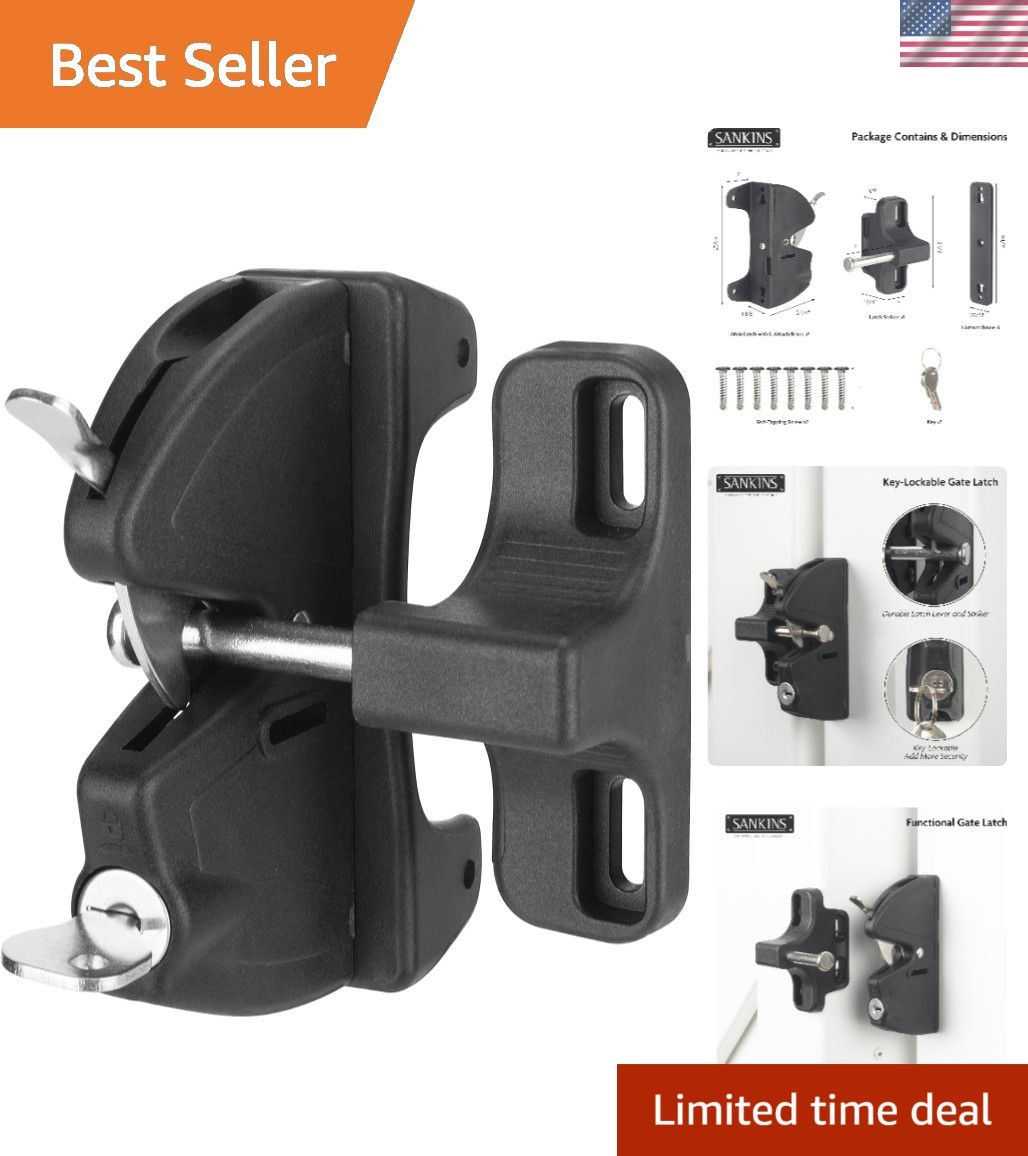 Key Lockable Dual-Sided Gate Latch - Weather-Resistant Outdoor Security Solution