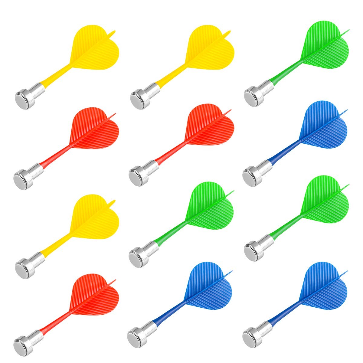 Yalis Magnetic Darts 12 Packs, Replacement Dart for Magnet 4 Colors