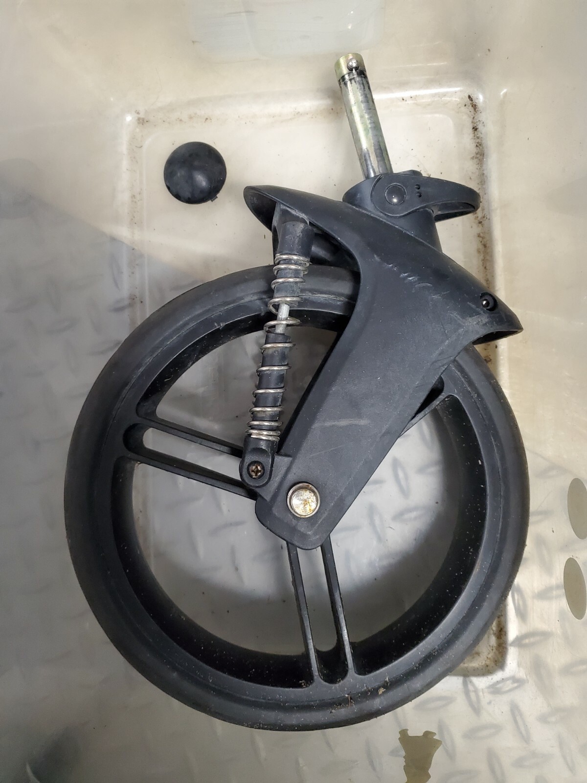 1x PHIL TEDS verve Stroller 9" Front Wheel assembly w/ shocks & cap