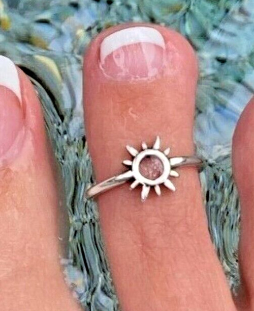 Valentine's Gift 4 Women's Adjustable Sun Band Toe Ring 925 Silver