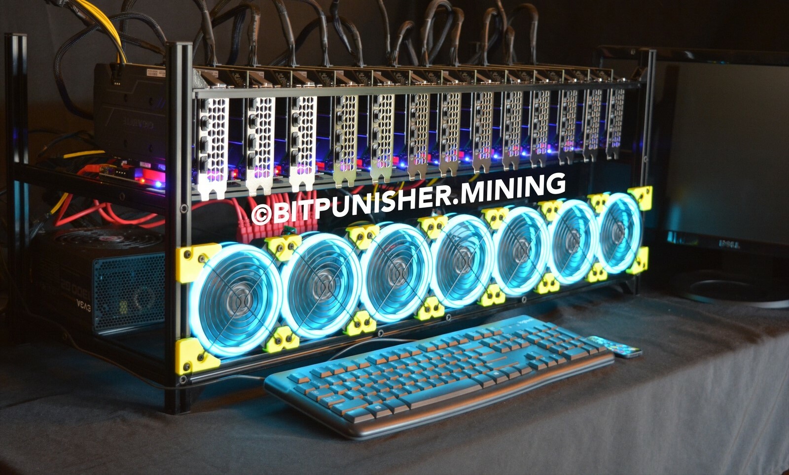 80 GPU Mining Rig Open Frame BITCOIN BTC, Pyrin Crypto Currency Miner Computer