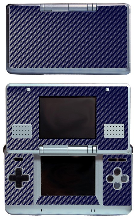 Blue Carbon Fiber Vinyl Decal Cover Skin Sticker Cover for Nintendo DS Original