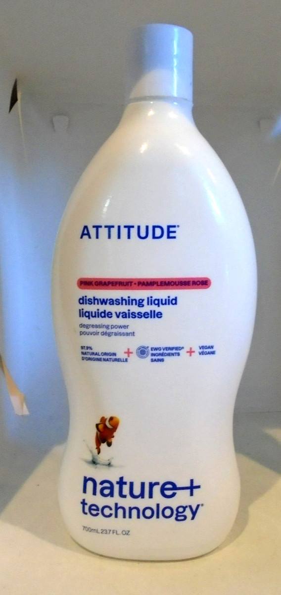 Attitude Dishwashing Liquid Pink Grapefruit - Rose Scent 23.7 oz  SEALED