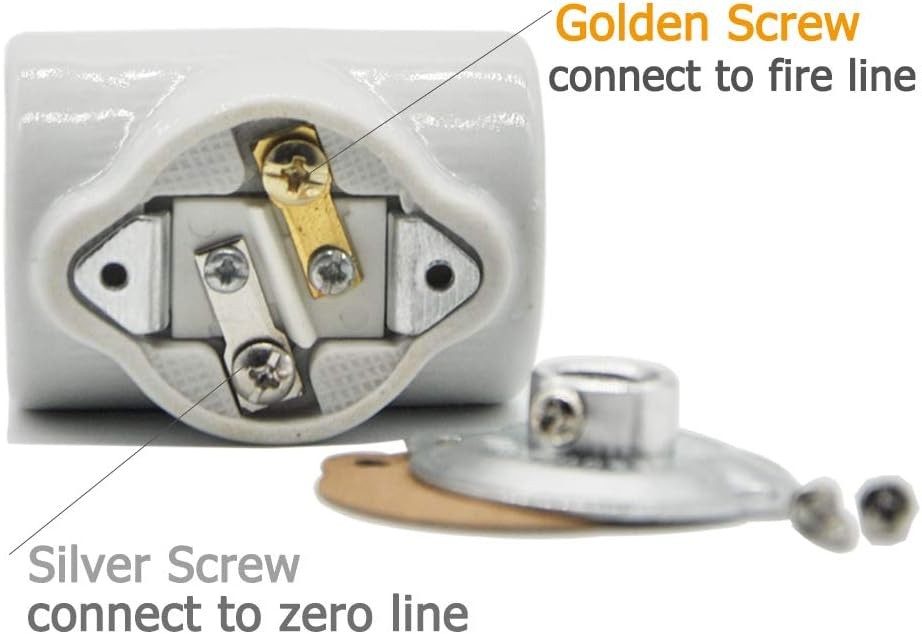 Dual Bulb Socket, Medium Base E26 Double Light Fixture Socket,Screw Fixing Po...