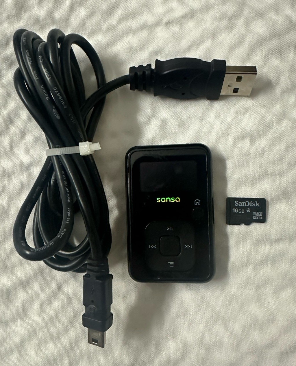 Sandisk Sansa Clip+ Clip Plus 4GB MP3 Player BUNDLE w/ 16gb Micro SD Card Tested