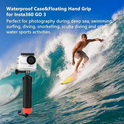 Waterproof Case&Floating Hand Grip Compatible with Insta360 GO 3S, Protective