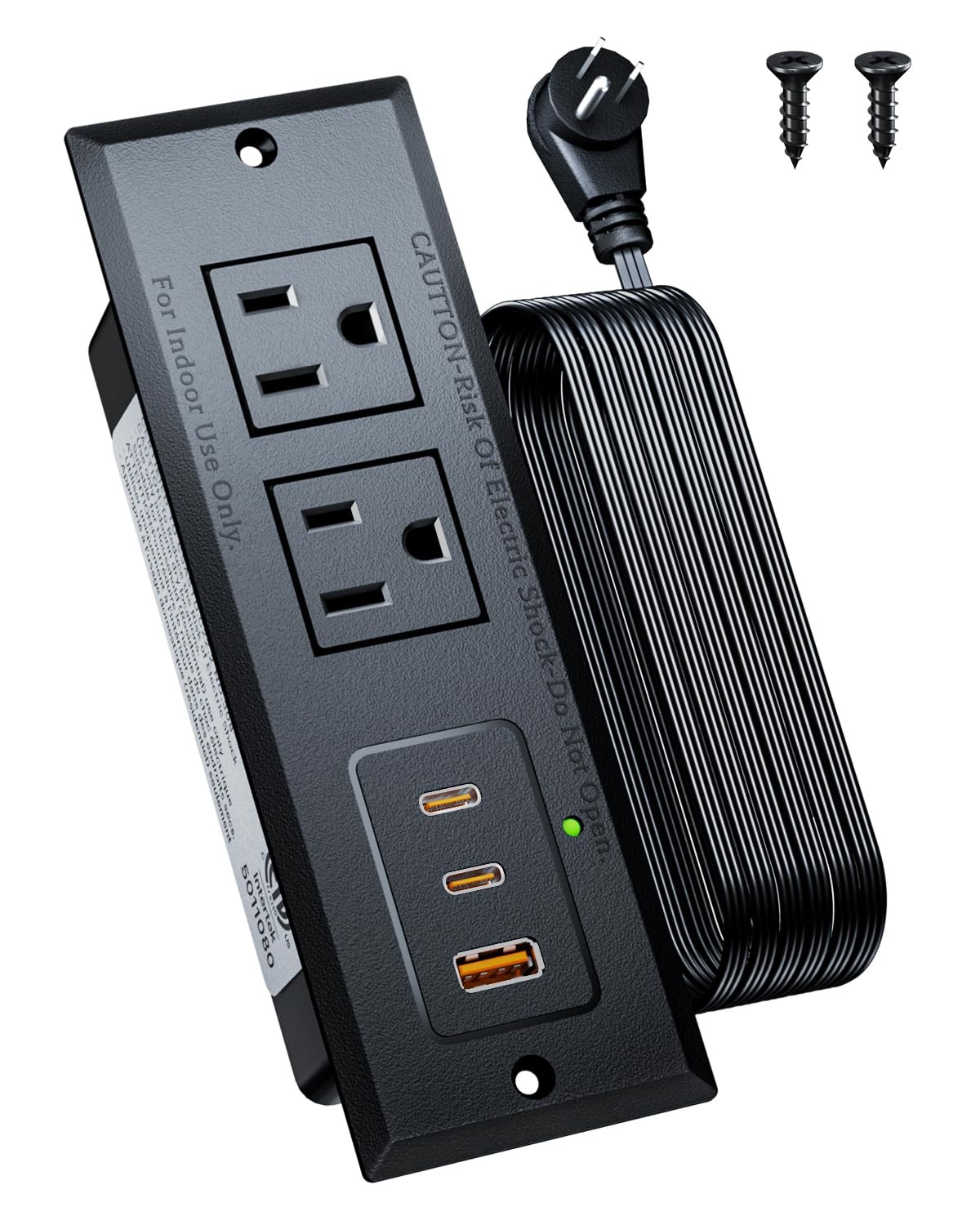 Recessed Power Strip with 20W USB C Port, Fast Charging USB A Port Conference...