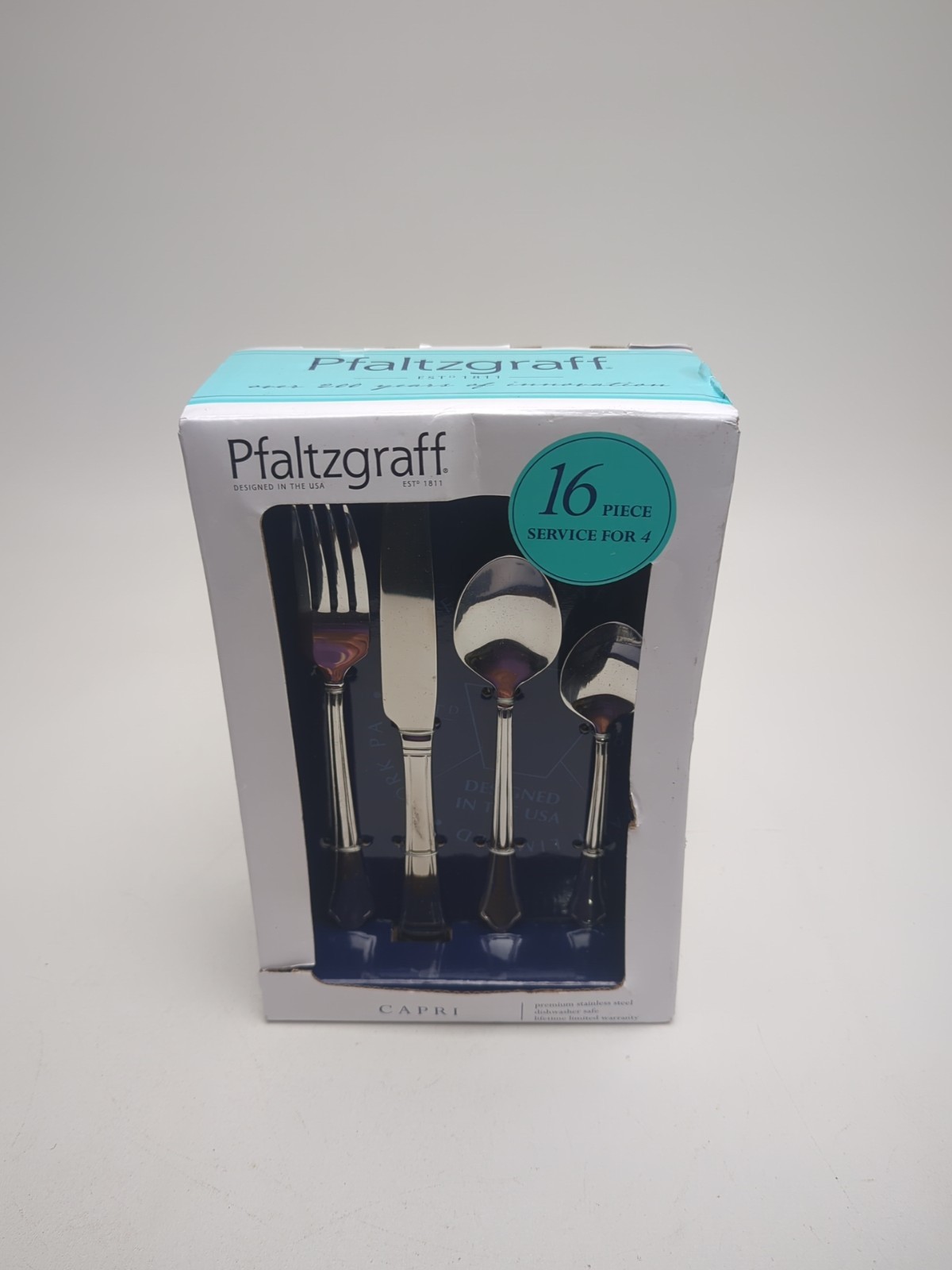 pfaltzgraff Capri 16 Piece Flatware Cutlery For 4 - Stainless