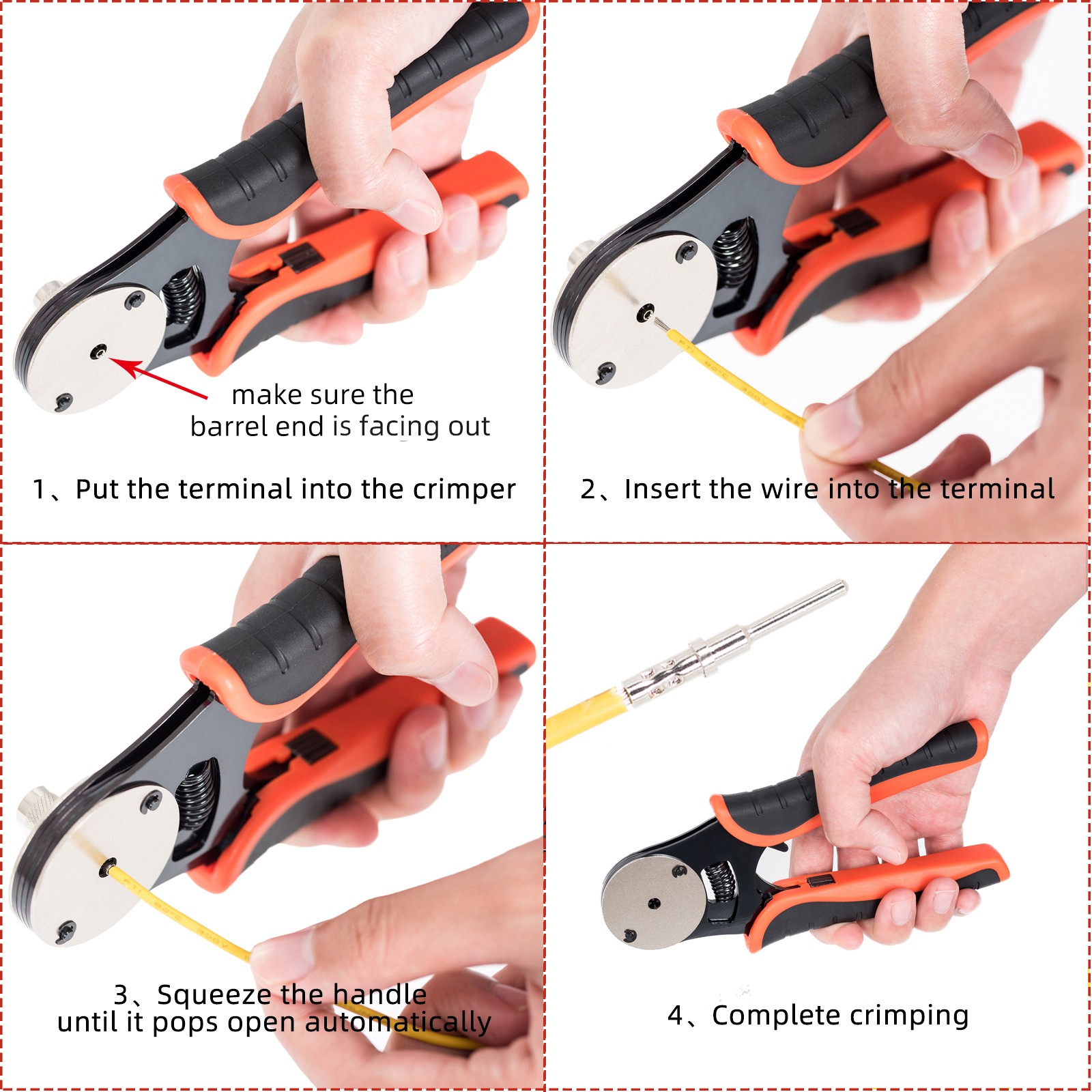 Deutsch D-Sub Crimp Tool 14-16-18AWG Solid Contacts 4 Way Indent Tool Connector
