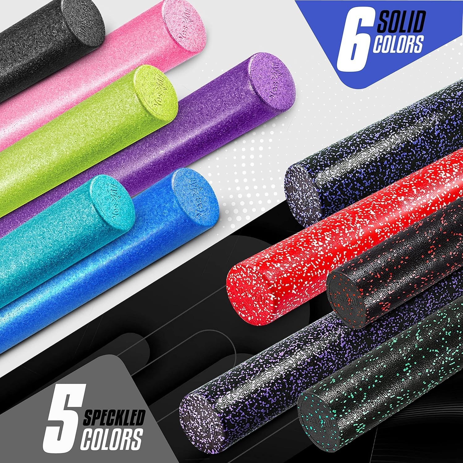 Versatile EPP Round Foam Roller - Extra Firm 12 Inch for Mobility & Flexibility