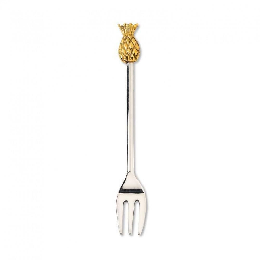 Abbott Collection Pineapple Cocktail Fork, 5-Inch, Stainless Steel, Brass