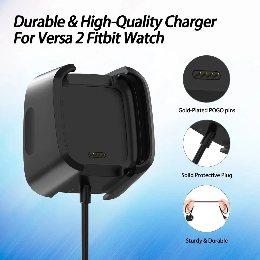 For-Fitbit Versa 2 USB Charger Charging Power Dock Cradle Smart Watch-USA.