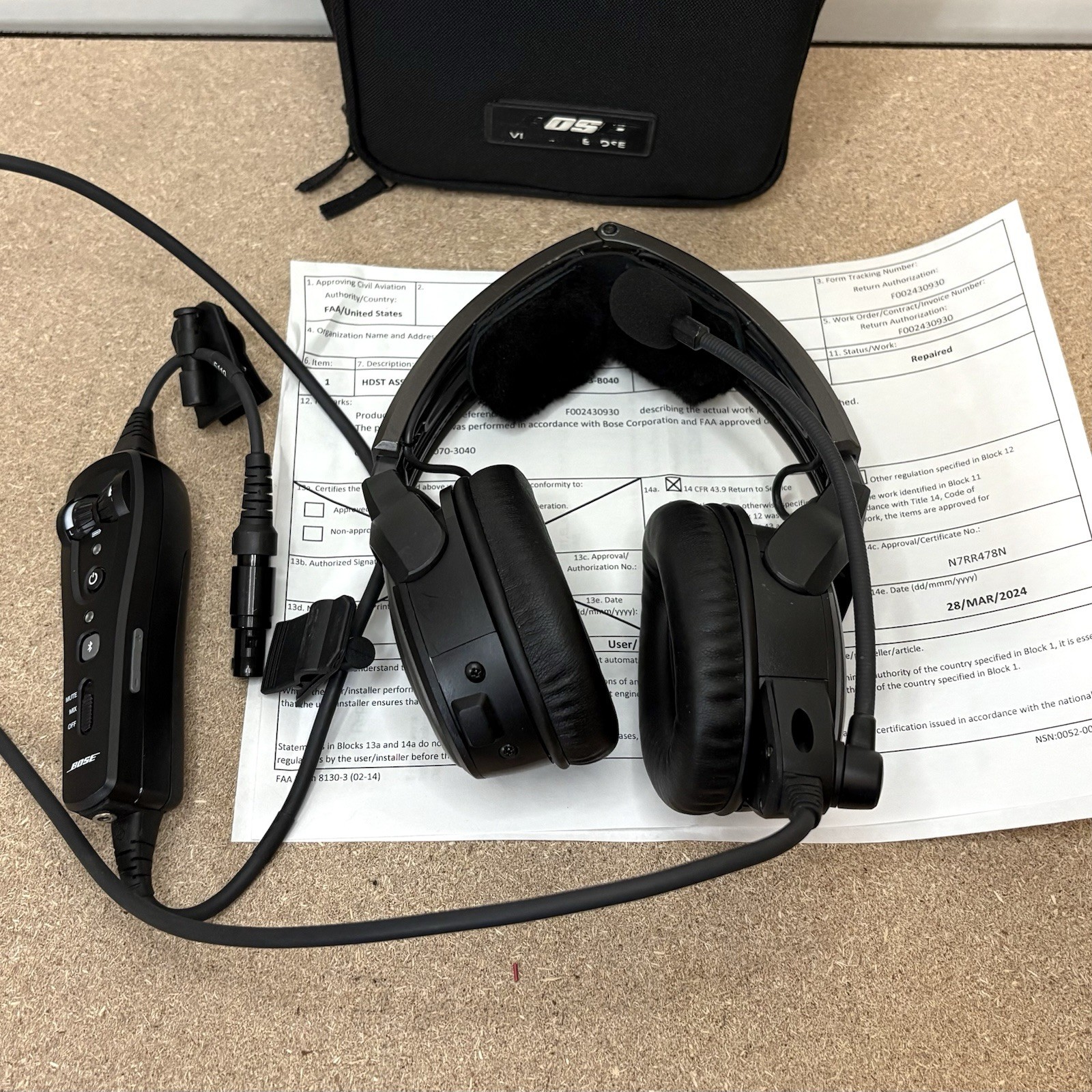Refurbished Bose A20 ANR Aviation Headset Single Lemo Plug With Bluetooth