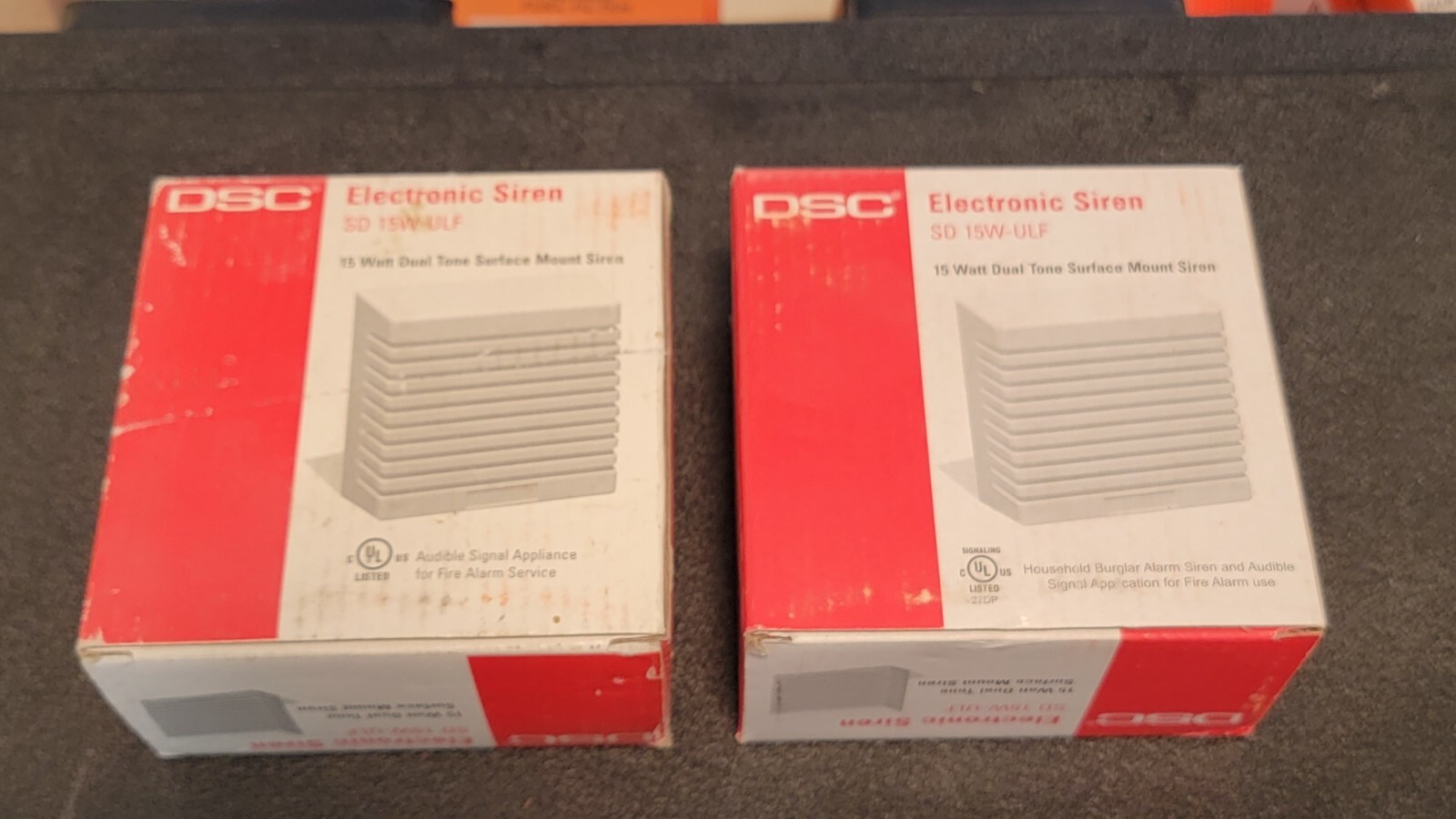 2 X NEW DCS SD  15W-ULF 15 Watt Dual Tone Surface Mount Alarm Siren