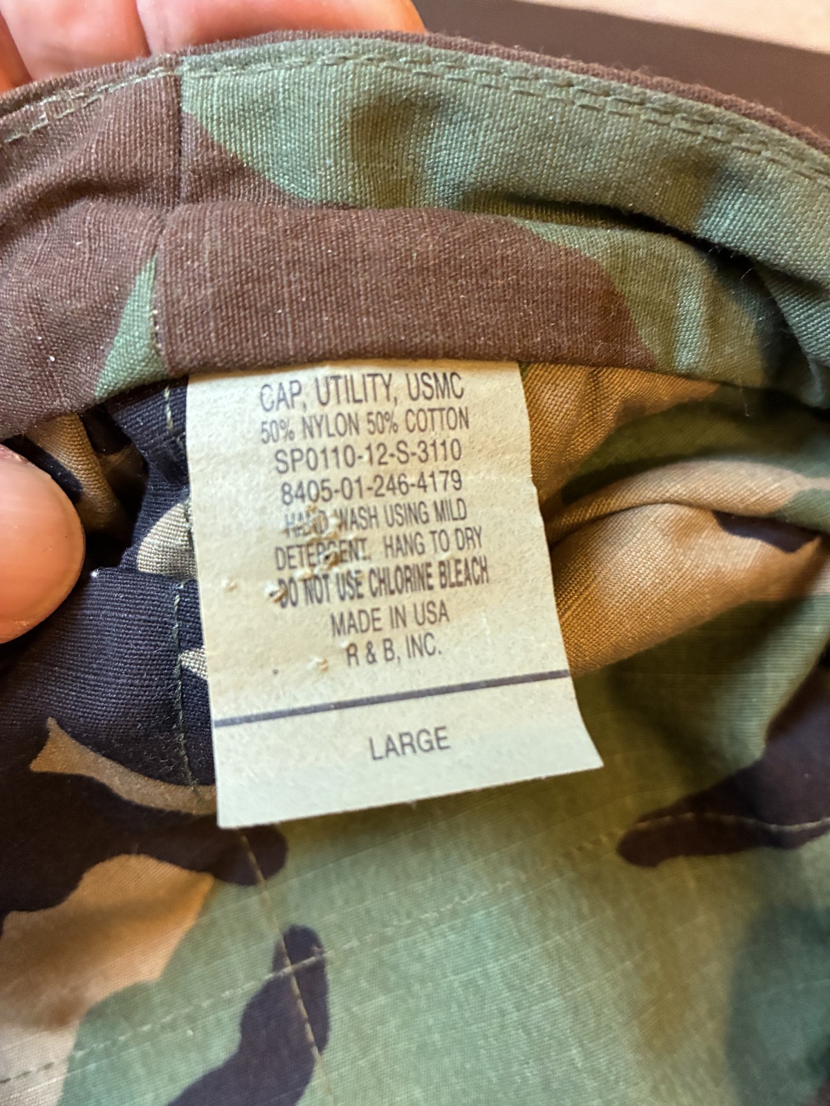 Cap, Utility, USMC, size Large w Marine Hat Badge