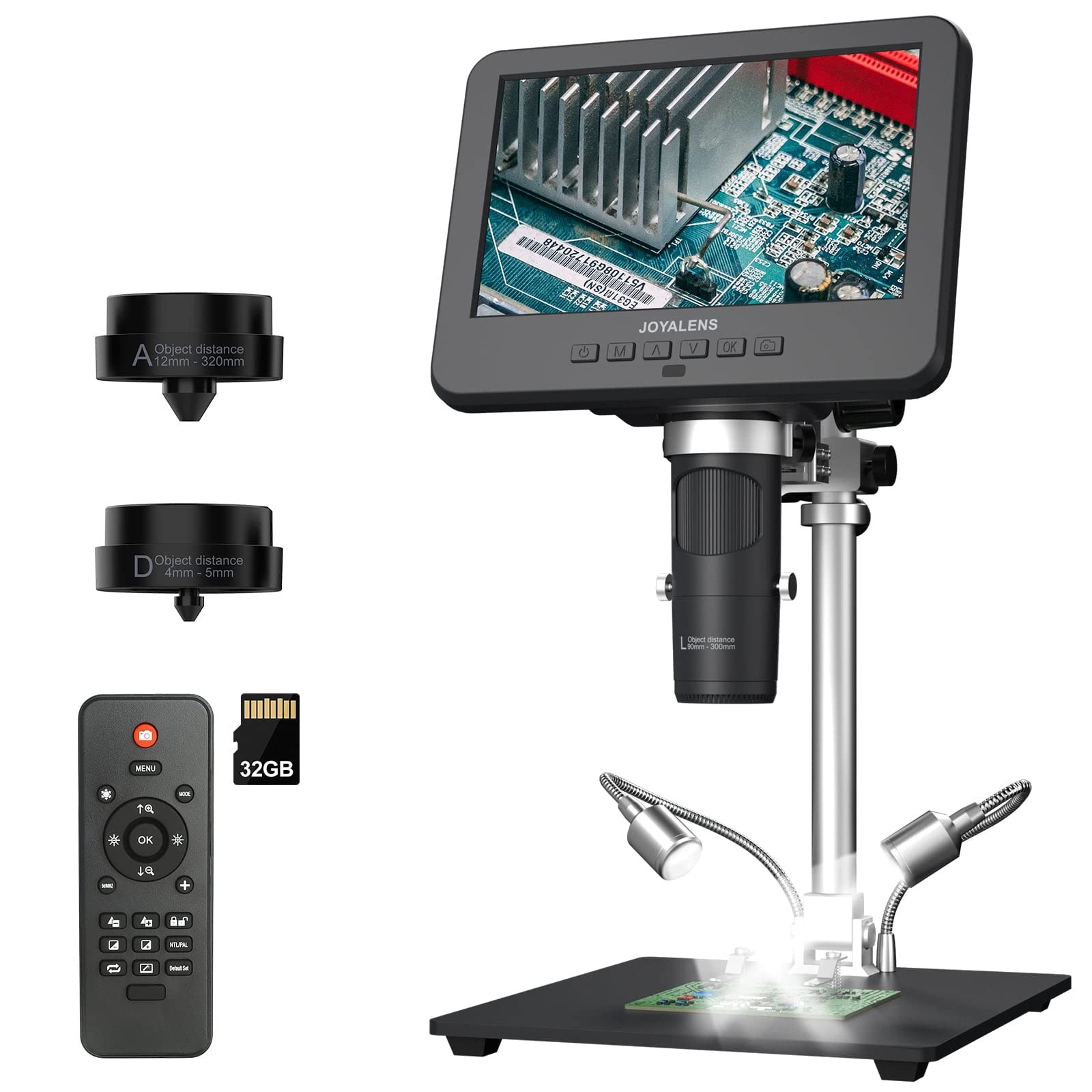 JOYALENS JL246MS 3 Lens 7'' JL246MS: 7 inch monitor with HDMI output, Black