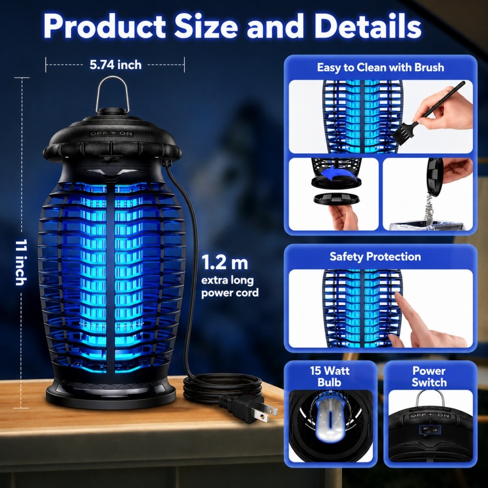 Electronic Bug Zapper Mosquito Killer Fly Trap Lamp Electronic Fly Insect Trap