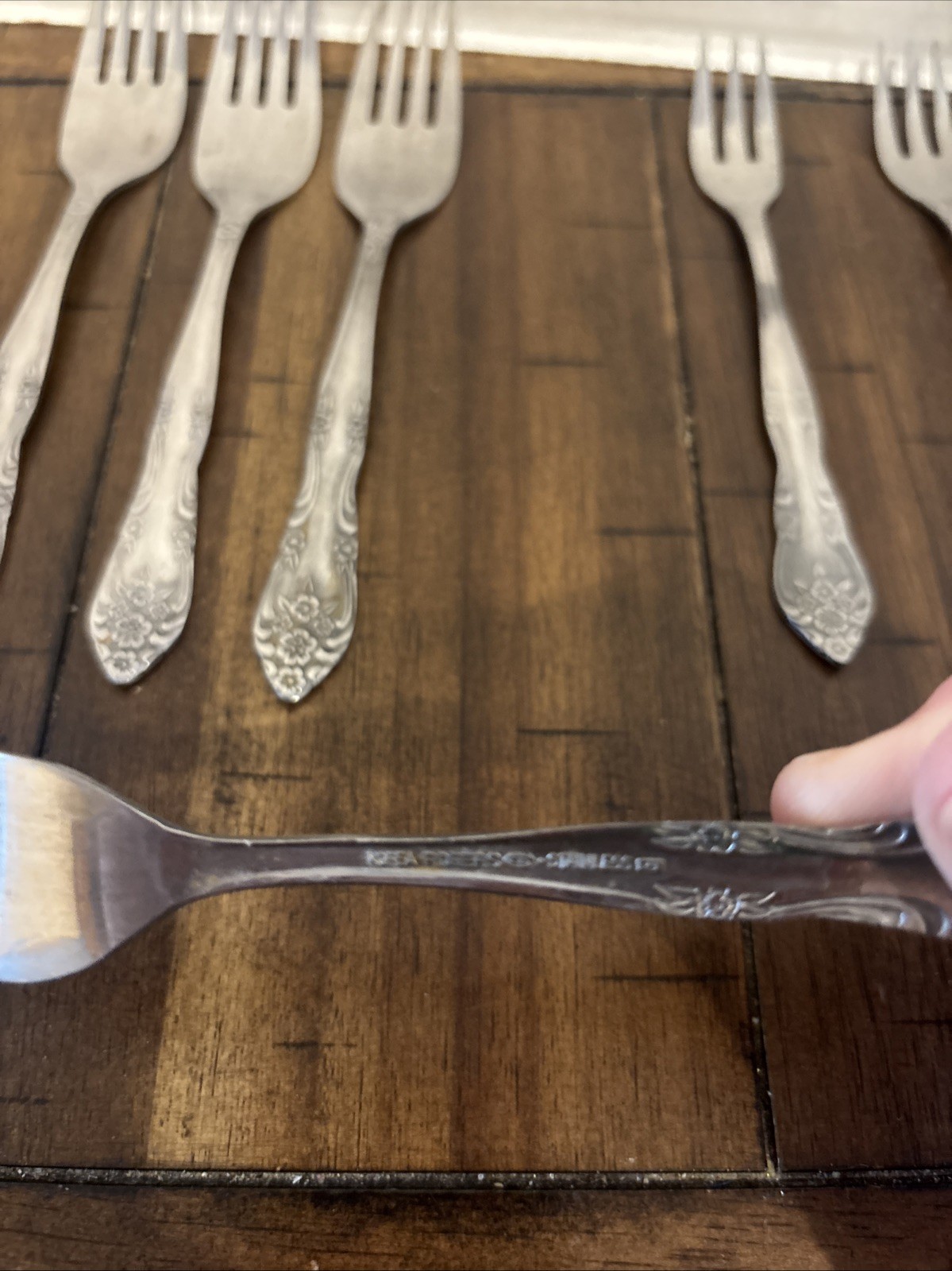 8 Rogers Dream Rose forks Stainless Flatware 4 Lunch 4 Cocktail