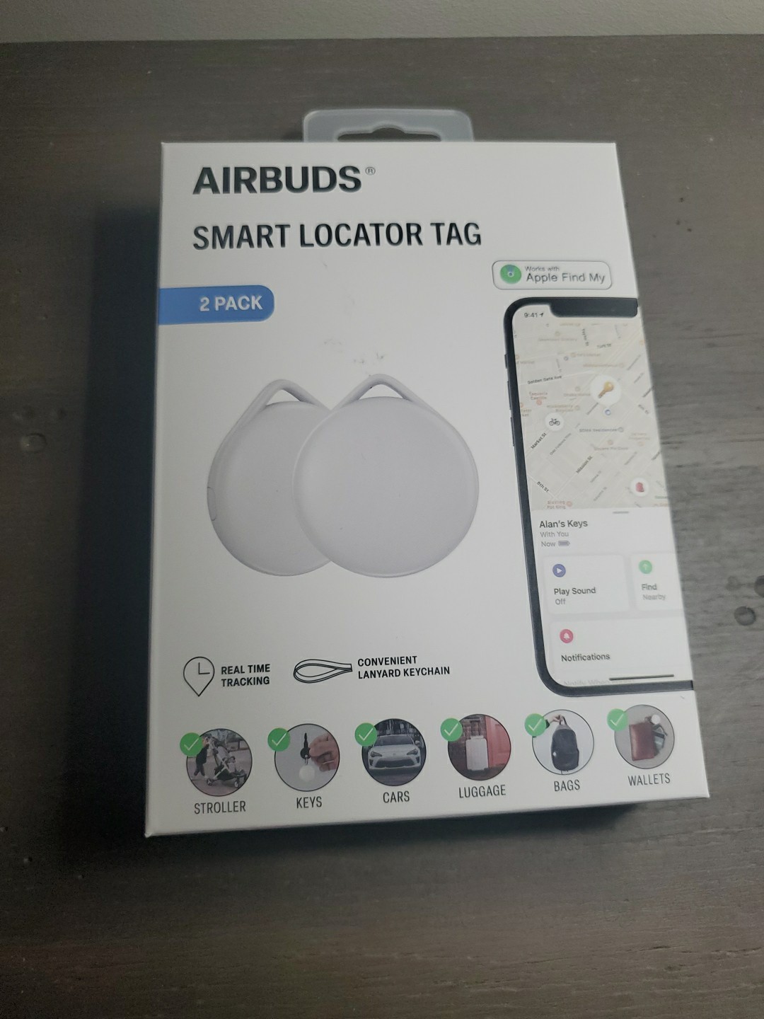 Airbud’s Smart Locator Tag (works with Apple and Siri)
