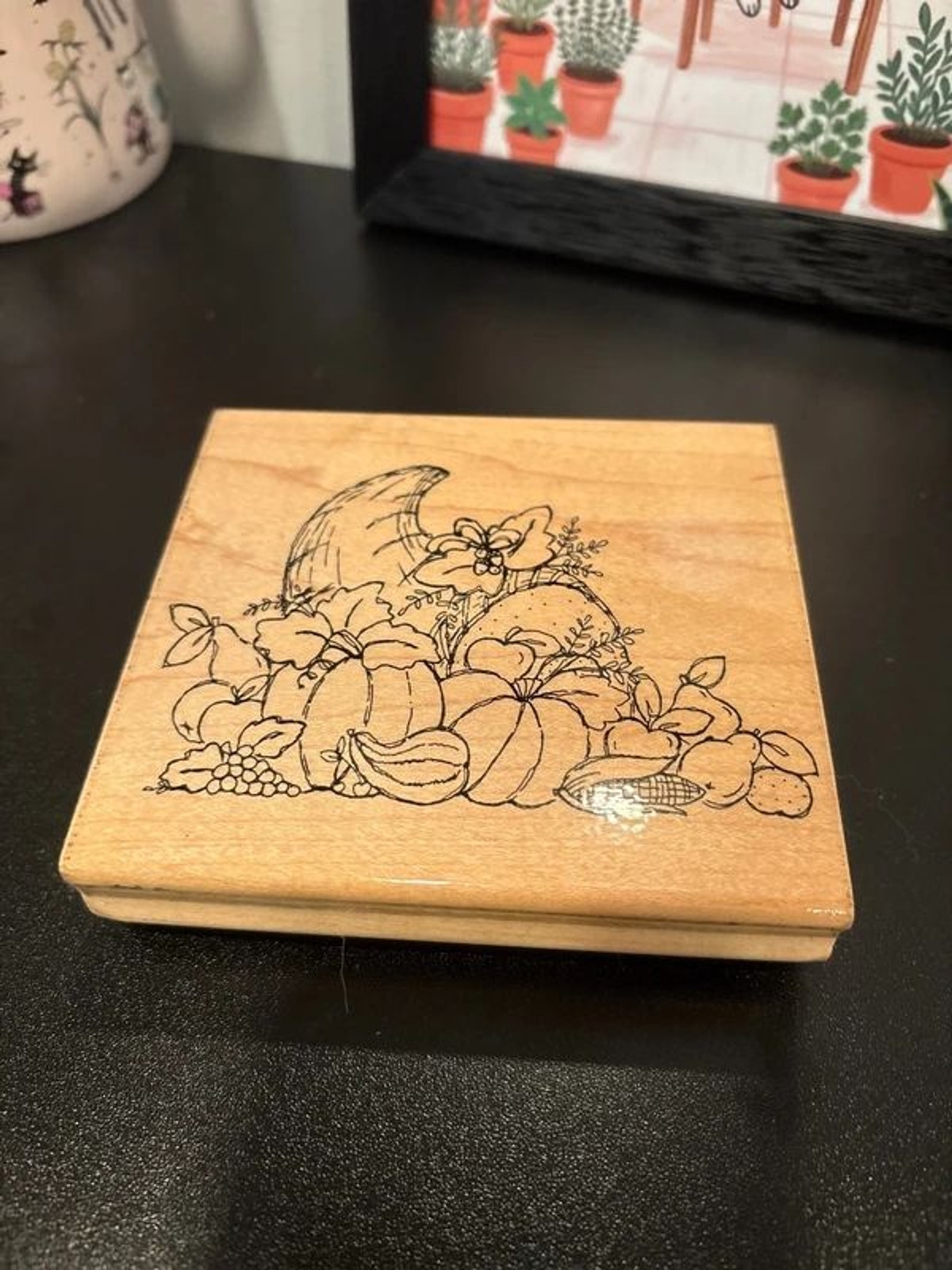 JRL Design Bountiful Harvest Rubber Stamp R174