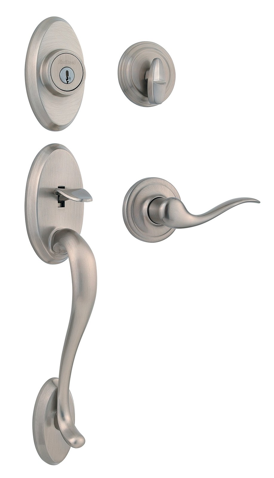 Kwikset Shelburne Front Door Lock Handle and Deadbolt Set, Entry Handleset Ex...
