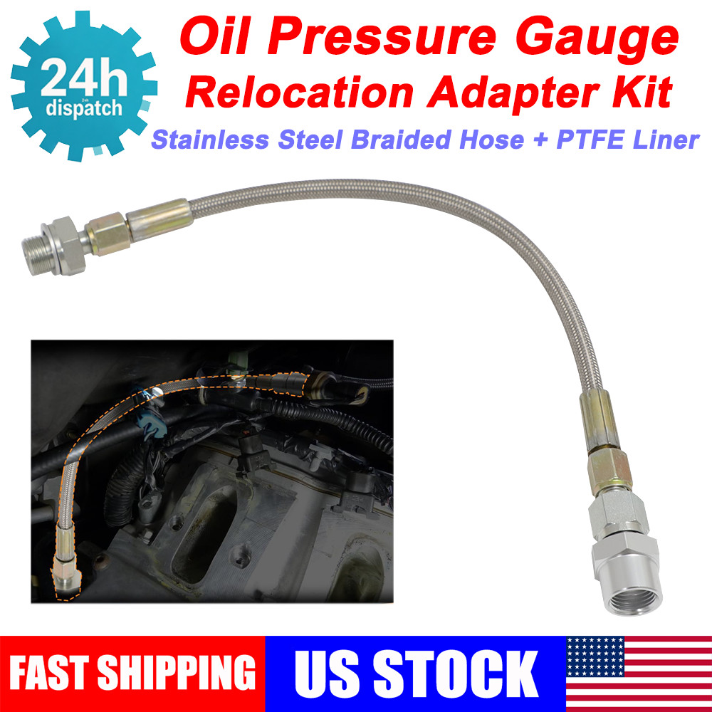 For C5 Corvette Oil Pressure Sensor Relocation Kit Stainless Steel Braided Hose