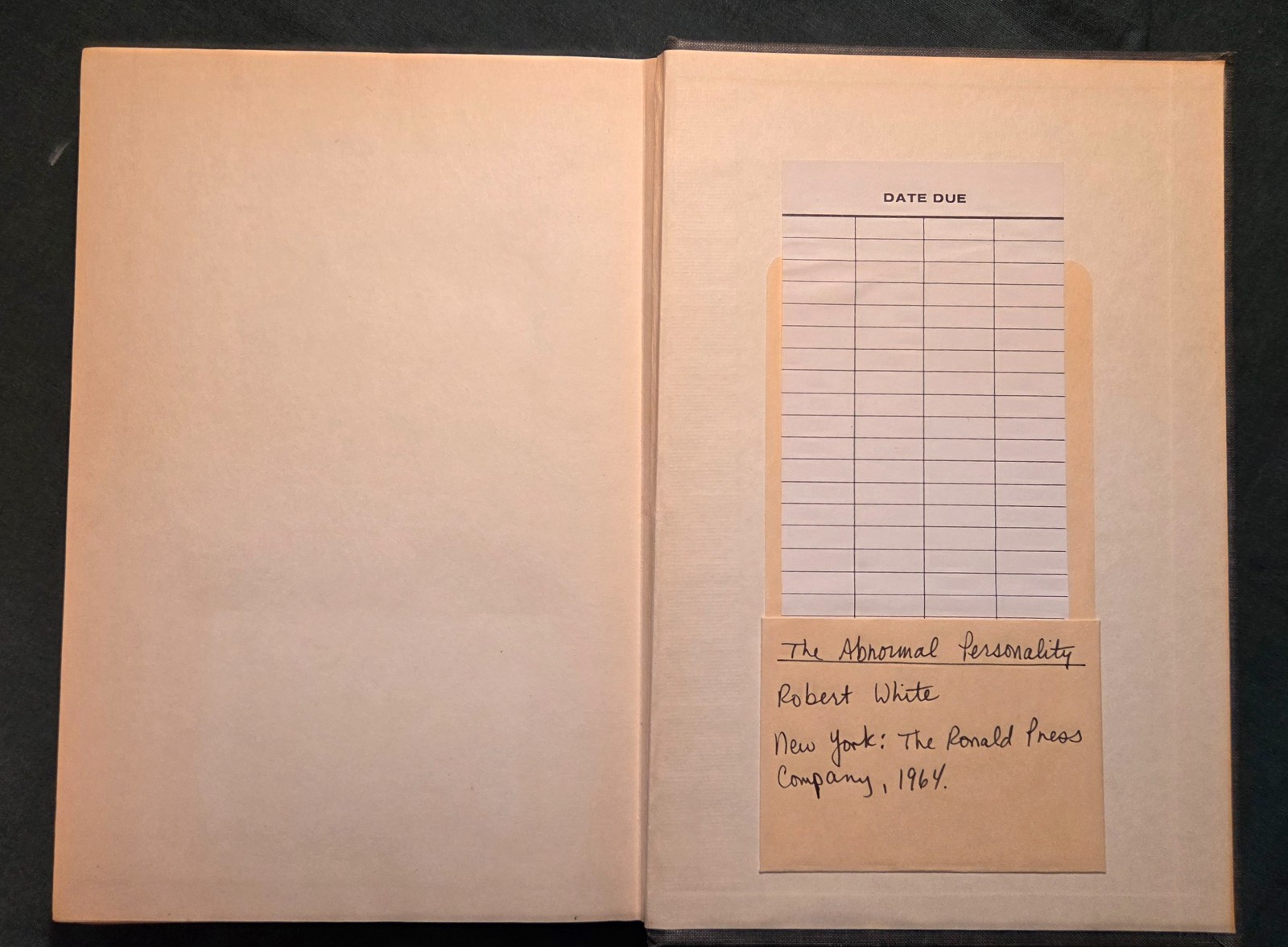 The Abnormal Personality Robert WHITE 3rd Edition 1964 Ronald Press Ex Library