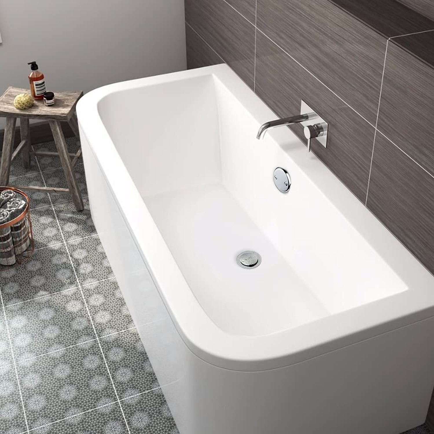 Tip-Toe Bath Drainer with Two-Hole Overflow Faceplate and Screws (Chrome)