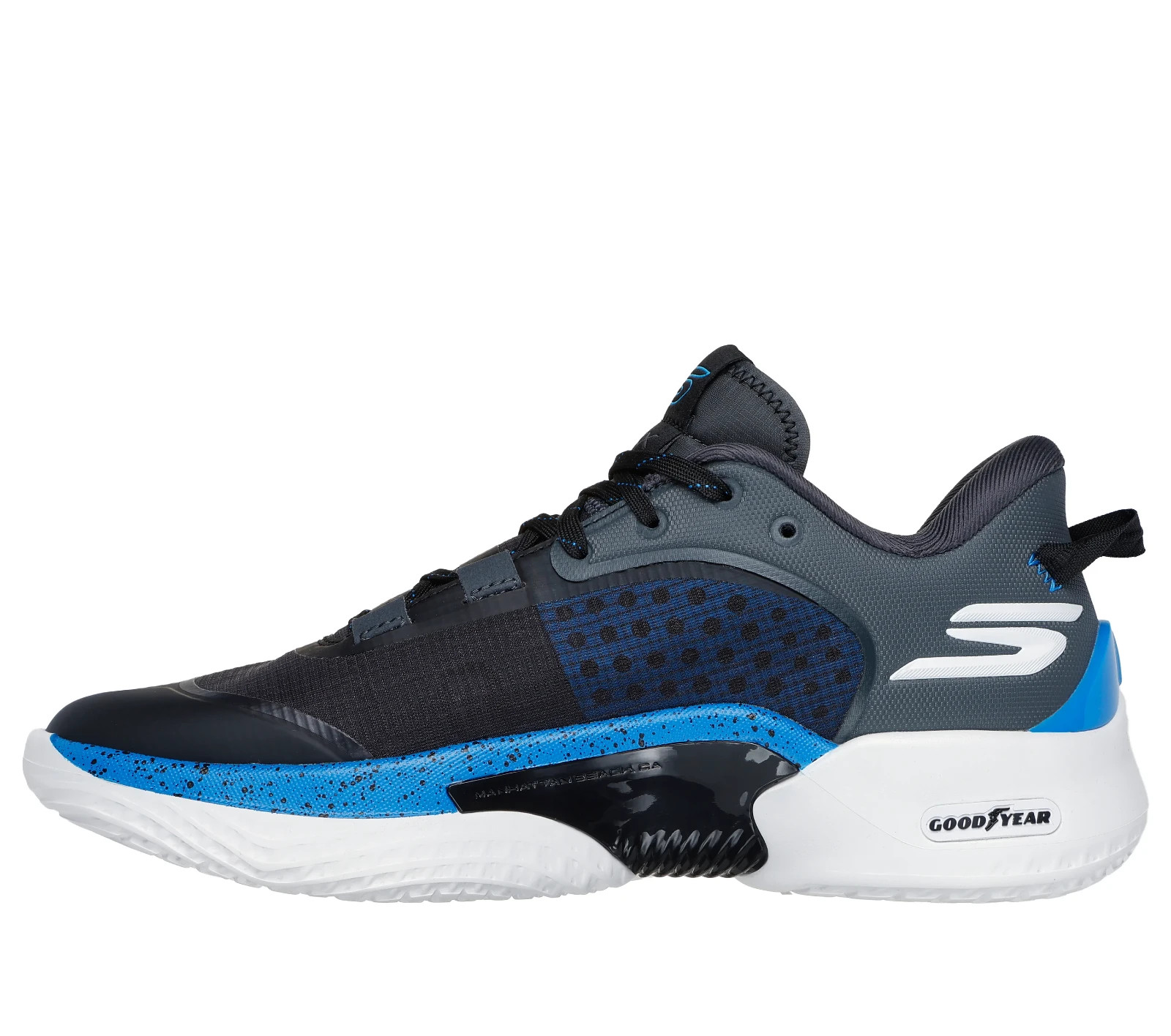 Skechers Shoes Men Basketball Sport SKX RESAGRIP Comfort Casual Gray Blue 253007