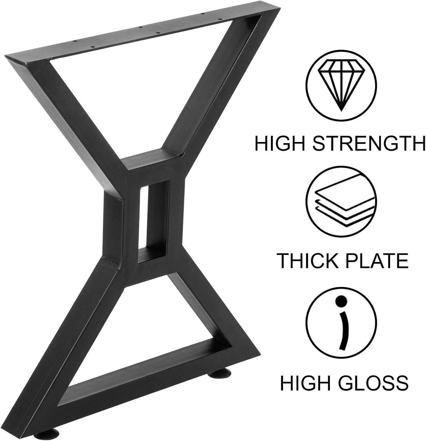28" Heavy Duty Industrial Table Legs with Adjustable Protector Feet Set of 2
