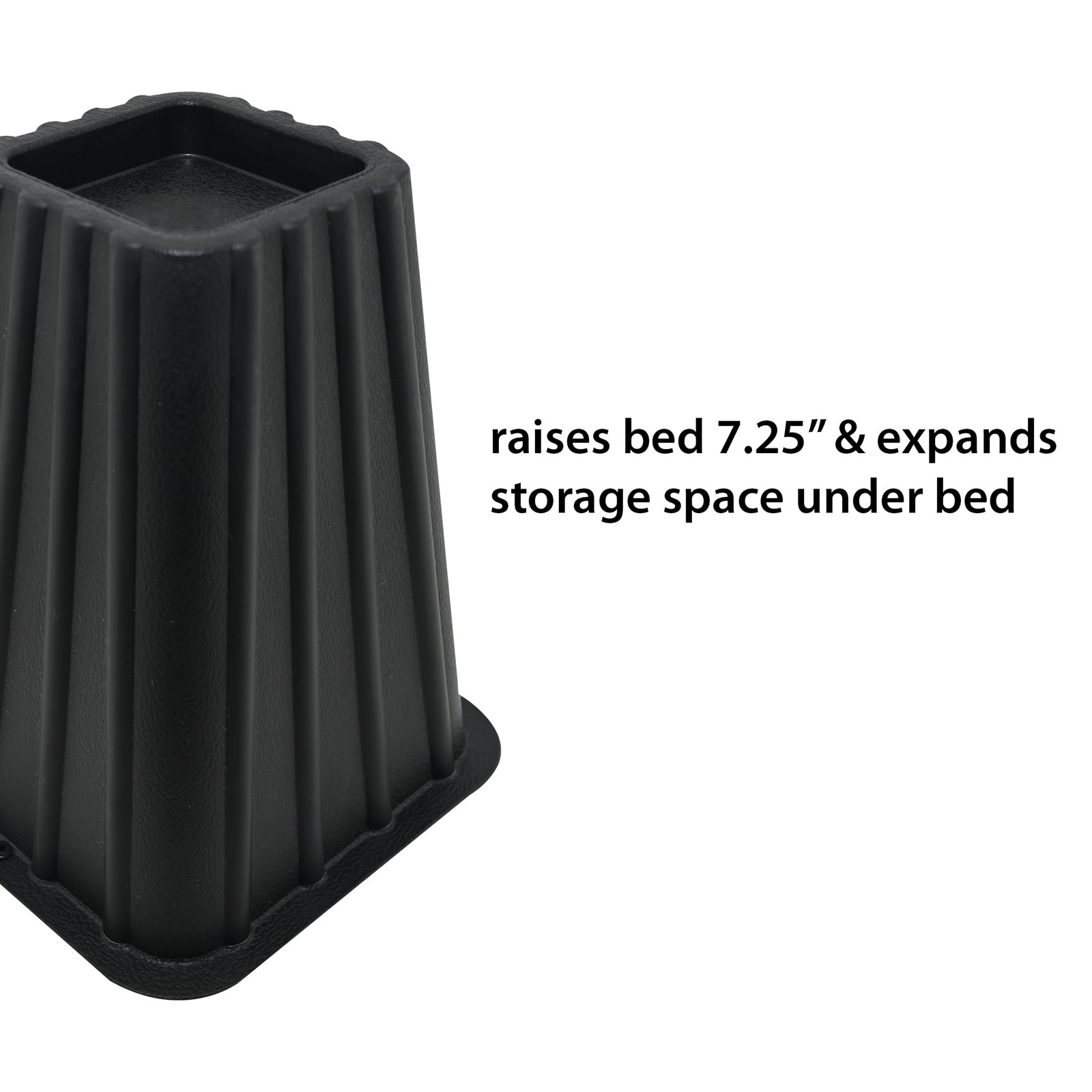 Home Management Tall Bed Risers, Black, 4-Pack, Perfect for A Four-post Bed