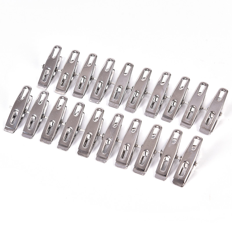 20X Stainless Steel Clothes Pegs Laundry Metal Clamps Metal Hanging Pins Cl L_YN