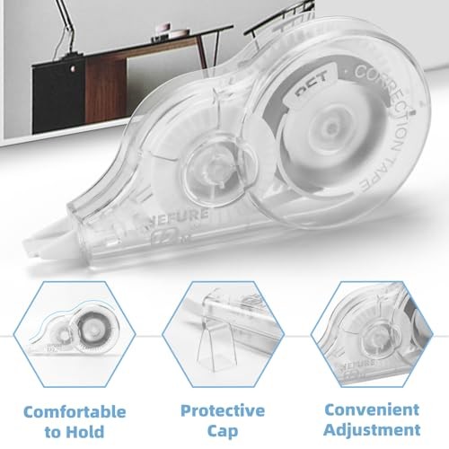 40 Pcs Correction Tape, 39.4 Ft, Tear-Resistant, 0.2 in Width | White Wrong