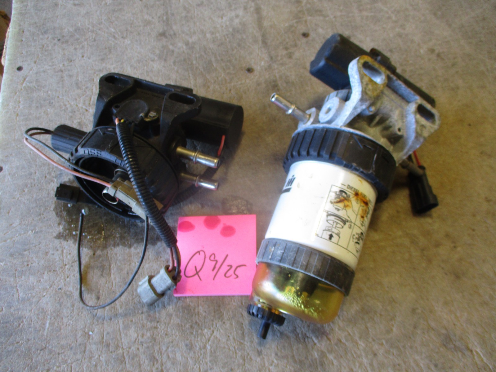 2 Used CASE Fuel Seperator Filter Assy, Untested, 24v