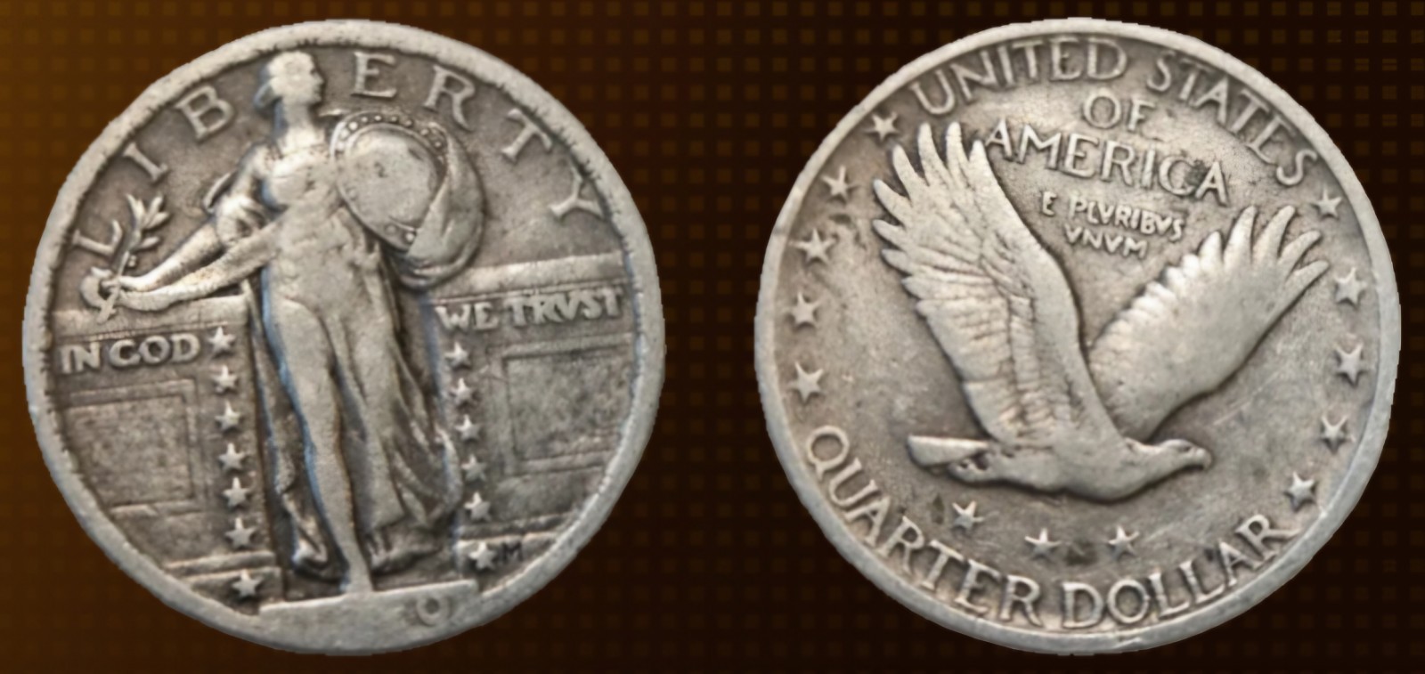United States - ¼ Dollar "Standing Liberty Quarter" Stars Below Eagle 1920