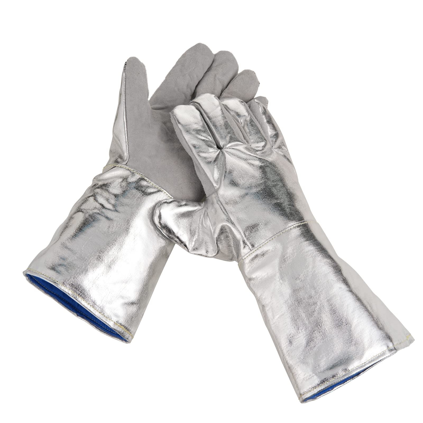 Aluminized Heat Resistant Gloves 572℉ High Temp Welding Safety Gloves Anti-Sc...