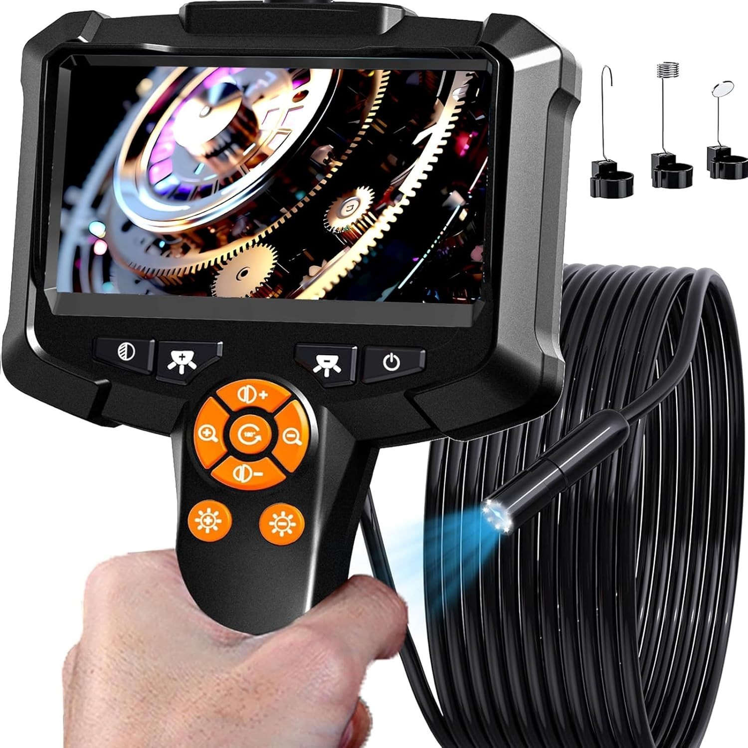 Industrial Camara De Endoscopio Boroscopio De Inspeccion Motor Casa LED 5 M 4.3"