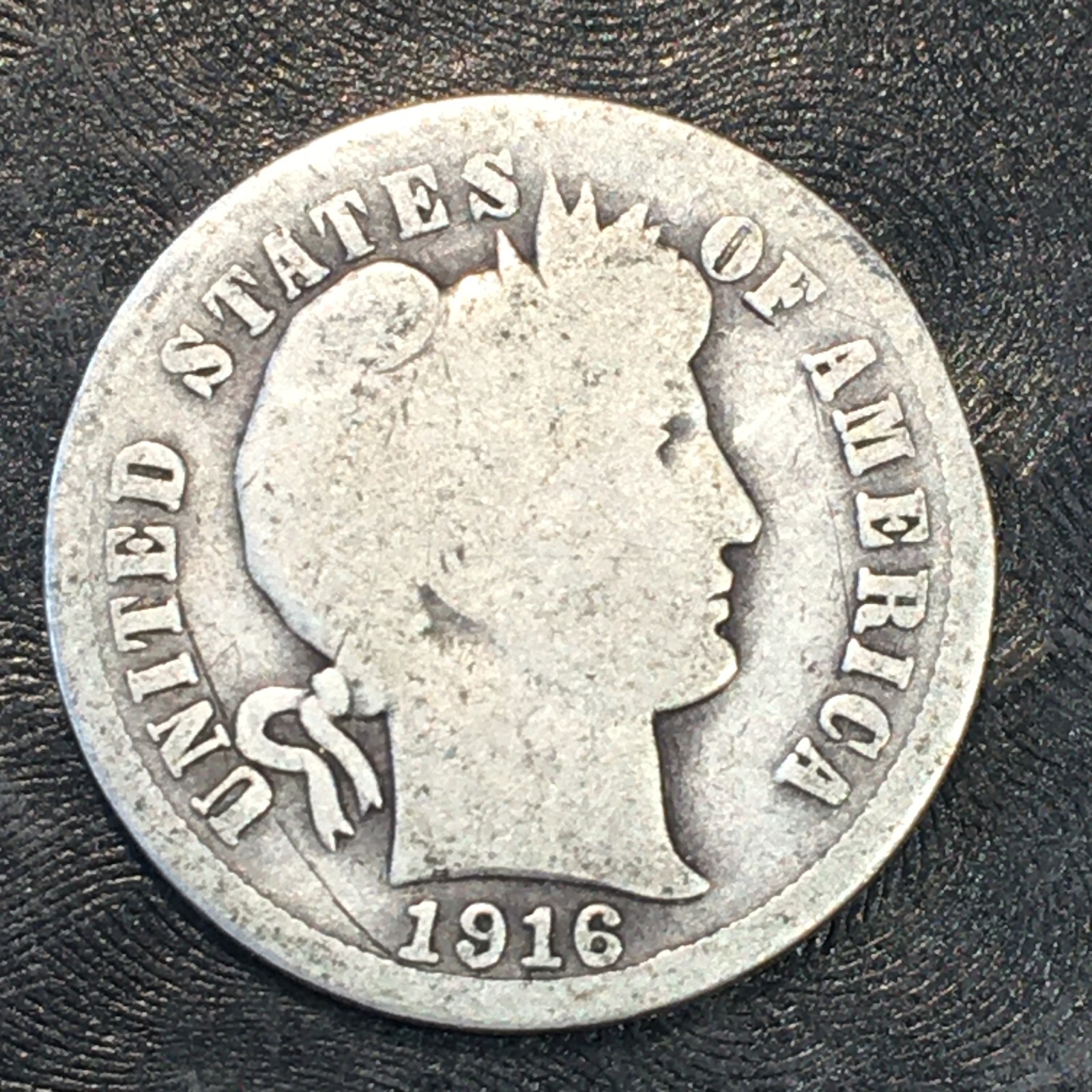 1916 Silver Barber Dime - High Quality Scans #P923