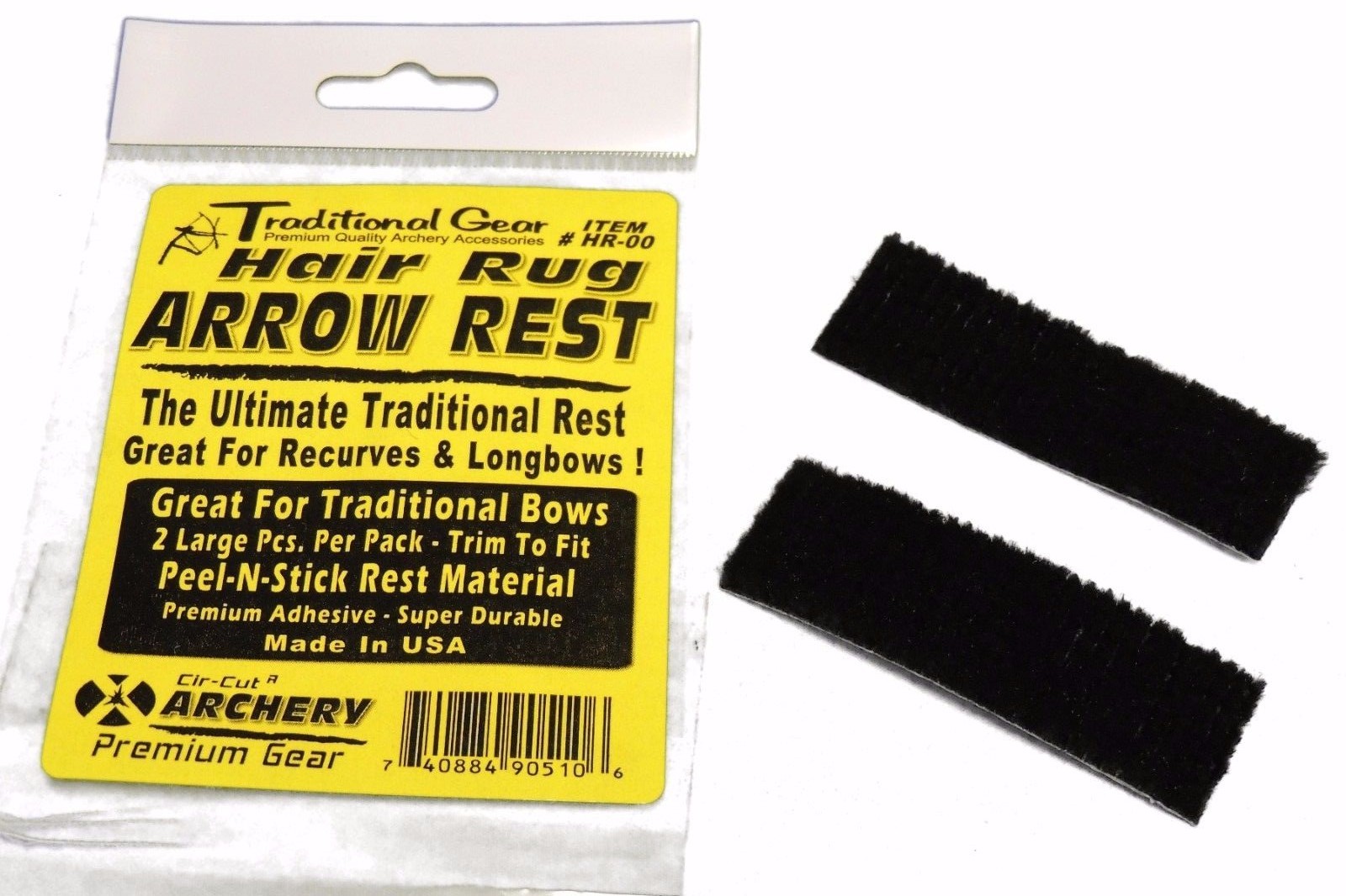 2 PC PACK 1"x3" Bow ADHESIVE HAIR RUG ARROW REST ARCHERY Recurve Bow #HR-00