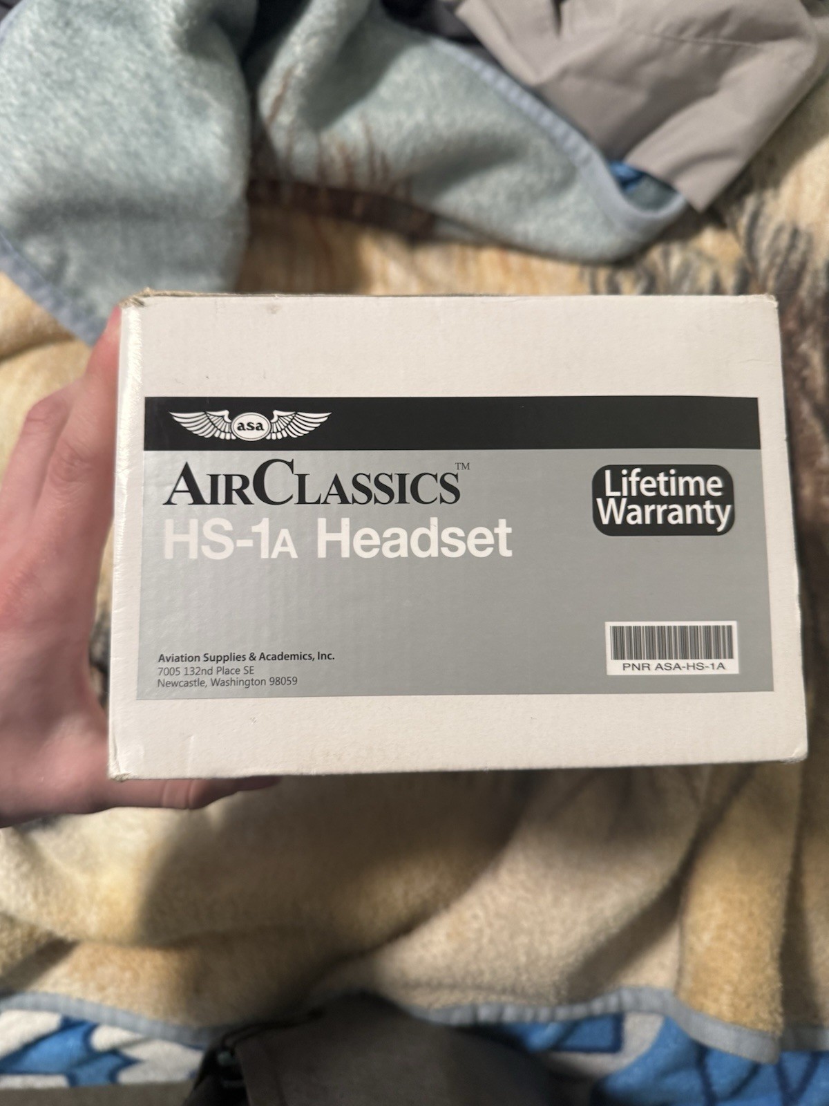 Asa Air Classics HS-1A Aviation Headset Two-Prong Plug Black Pilot (Mint)