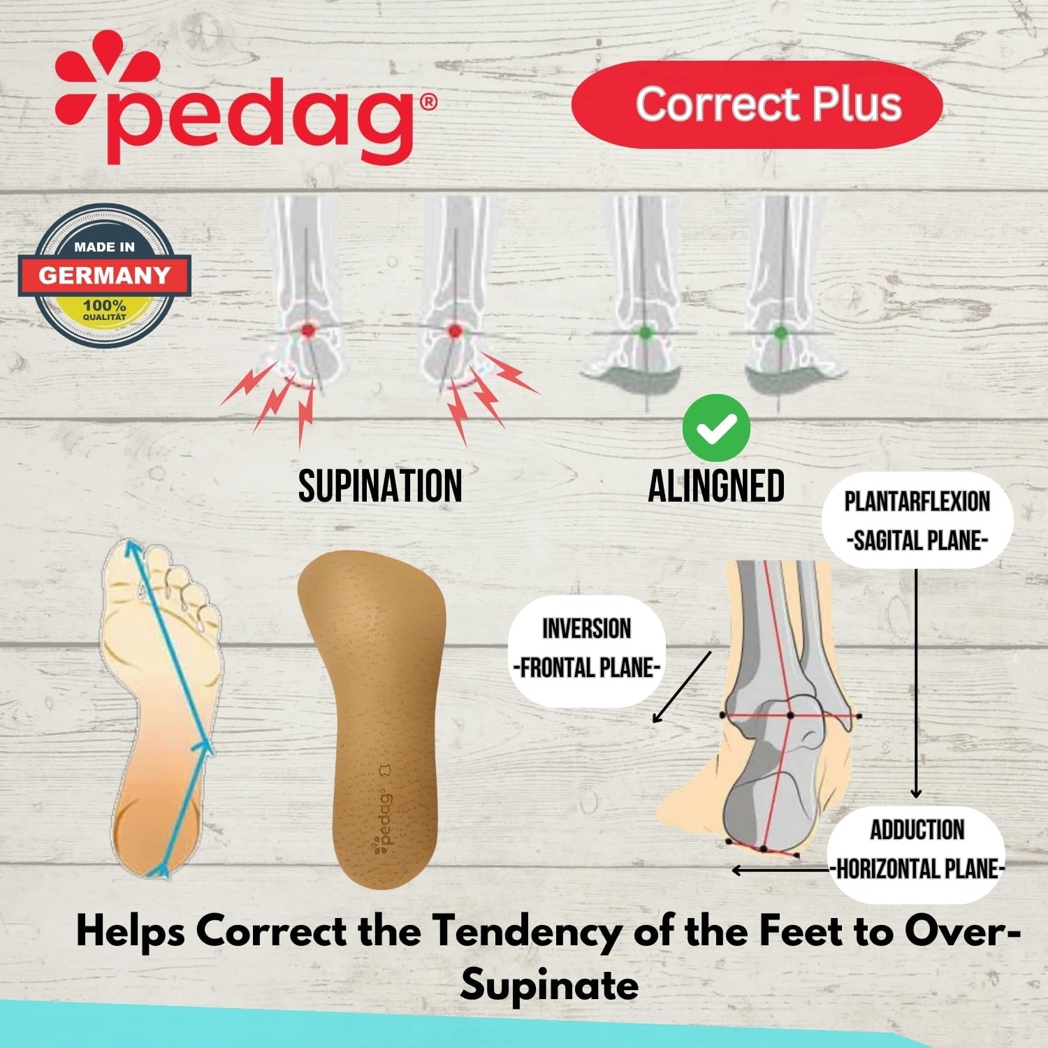 Correct Plus | German Handmade 3/4 Length Wedge for Oversupinators | Vegetabl...