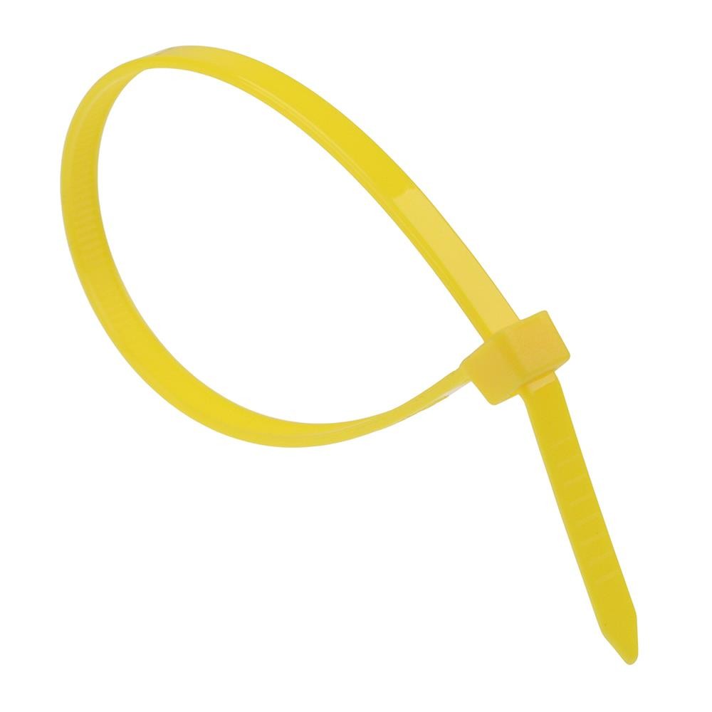 4.8mm x 200mm Yellow Zip Cable Tie - Pack of 100