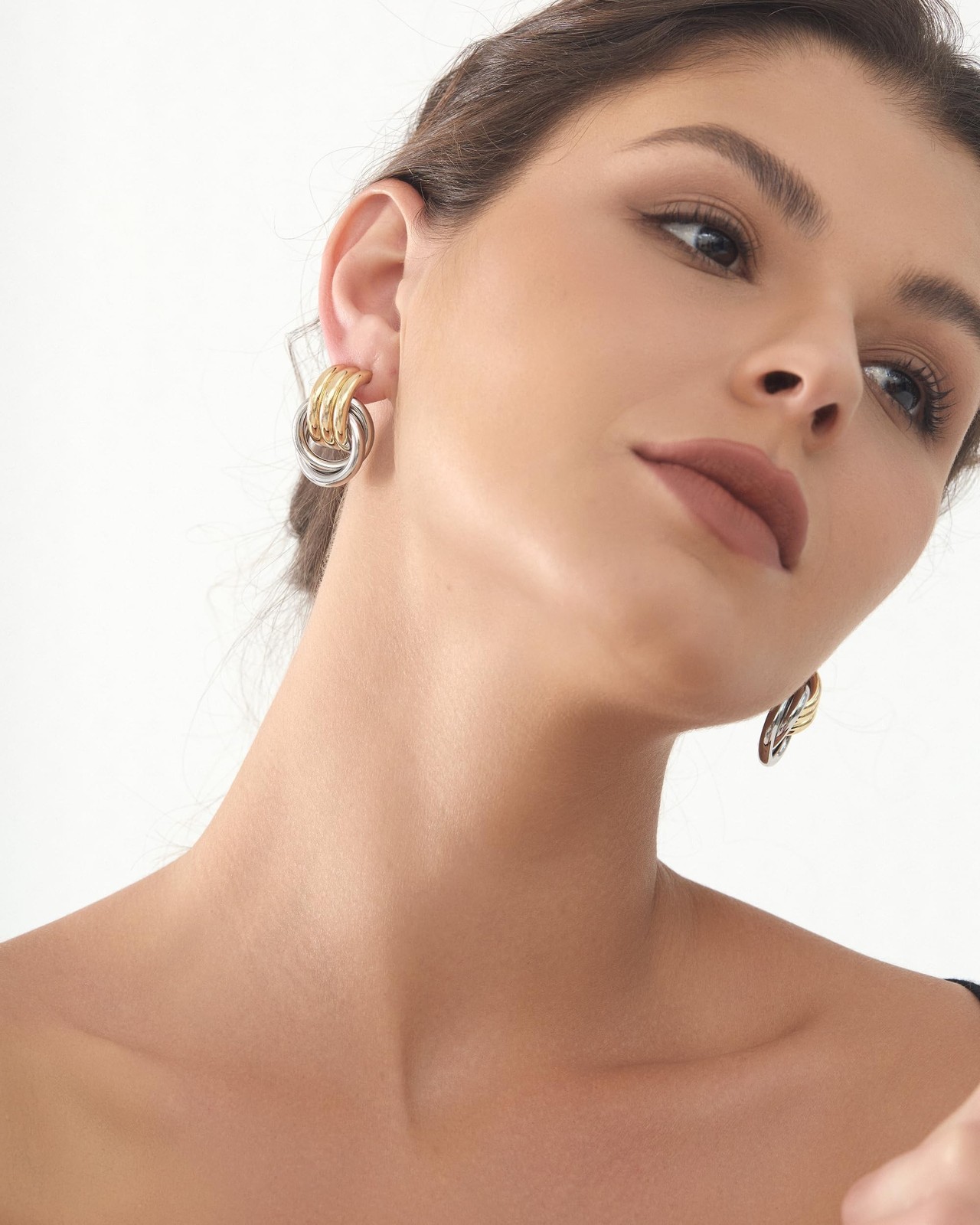 Chunky Earrings Knot Link Statement Geometric Drop Dangle Earrings for Women_...