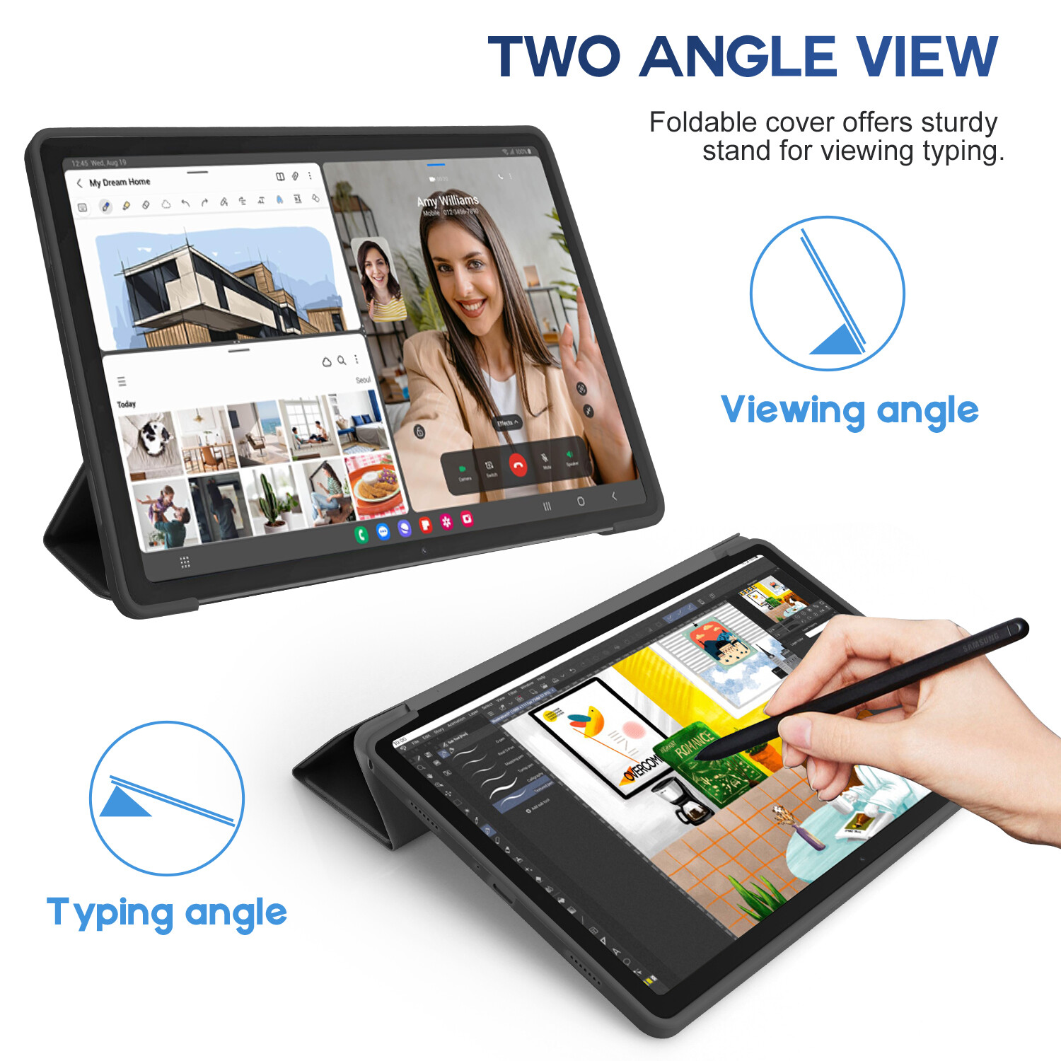 Case Cover For Samsung Galaxy Tab A9+ 2023 11" / Tempered Glass Screen Protector