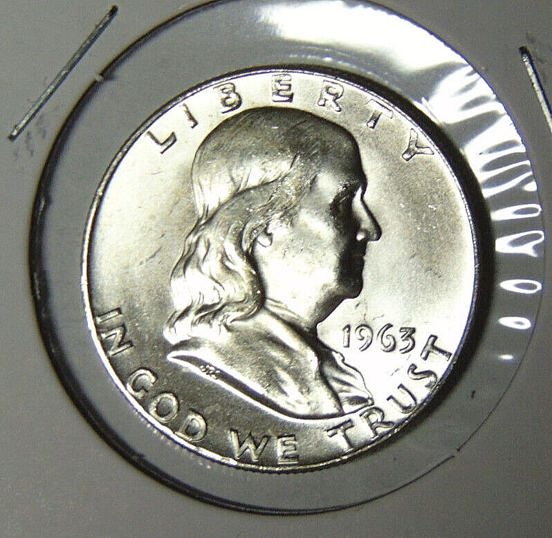 Choice BU 1963-D Franklin Silver Half Dollar Uncirculated Denver Mint (4224)