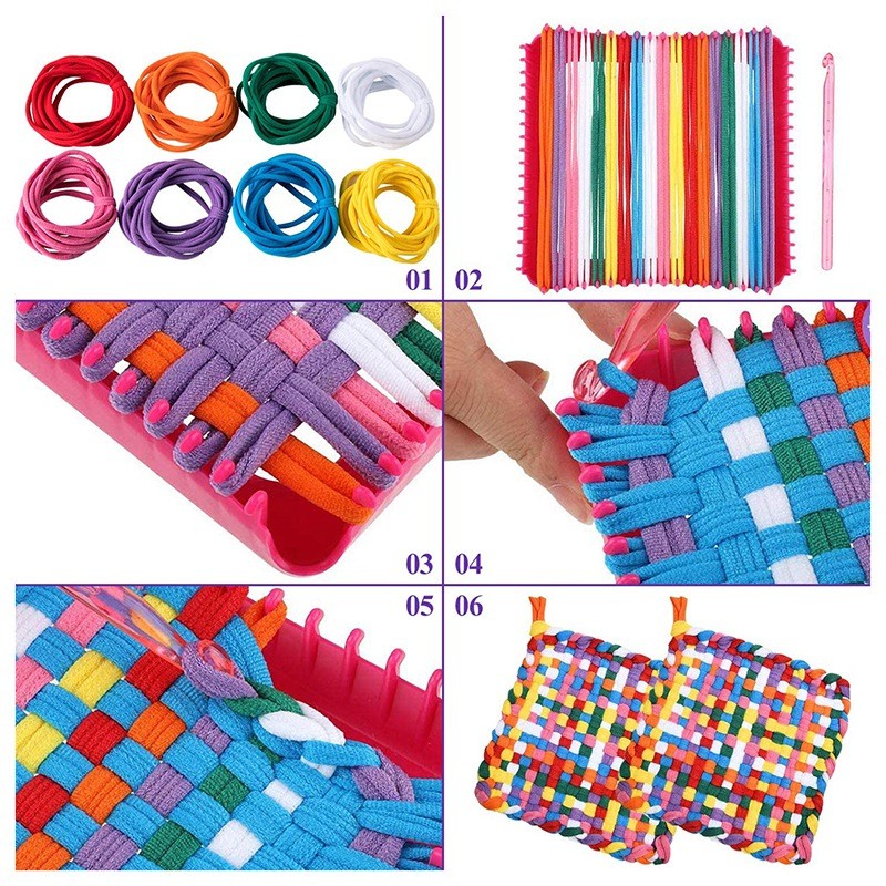 192 Pieces Potholder Loops Weaving Loops Weaving Craft Loops with7161